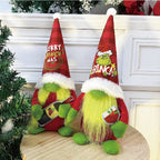 Christmas Elf Figure in Grinch Style