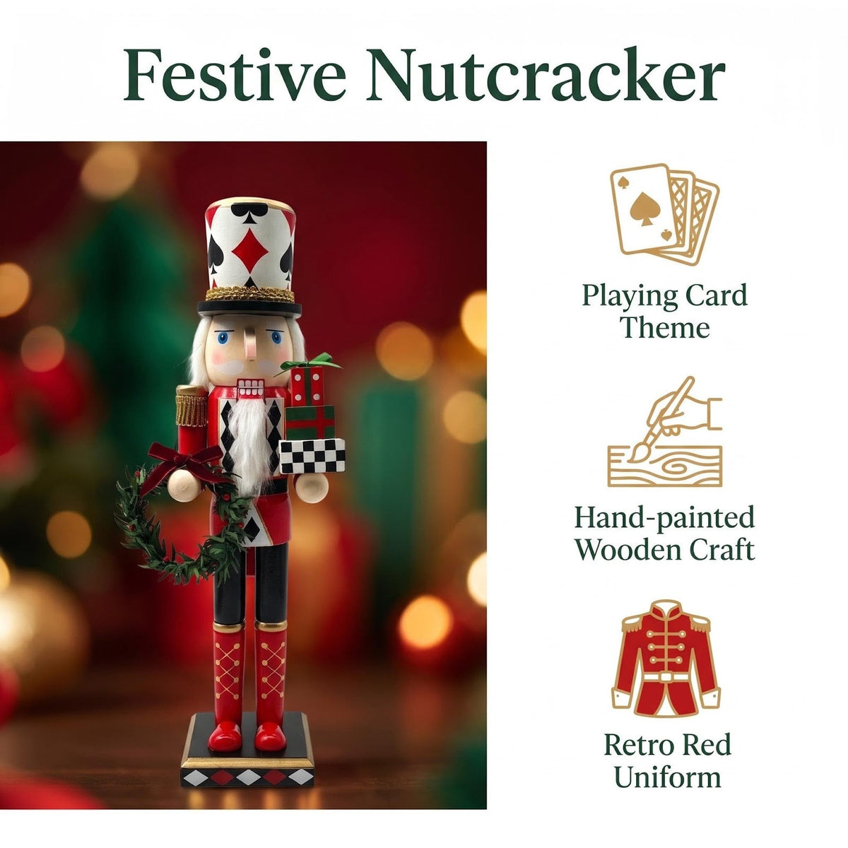 Decorative Nutcracker Soldier in Poker Design