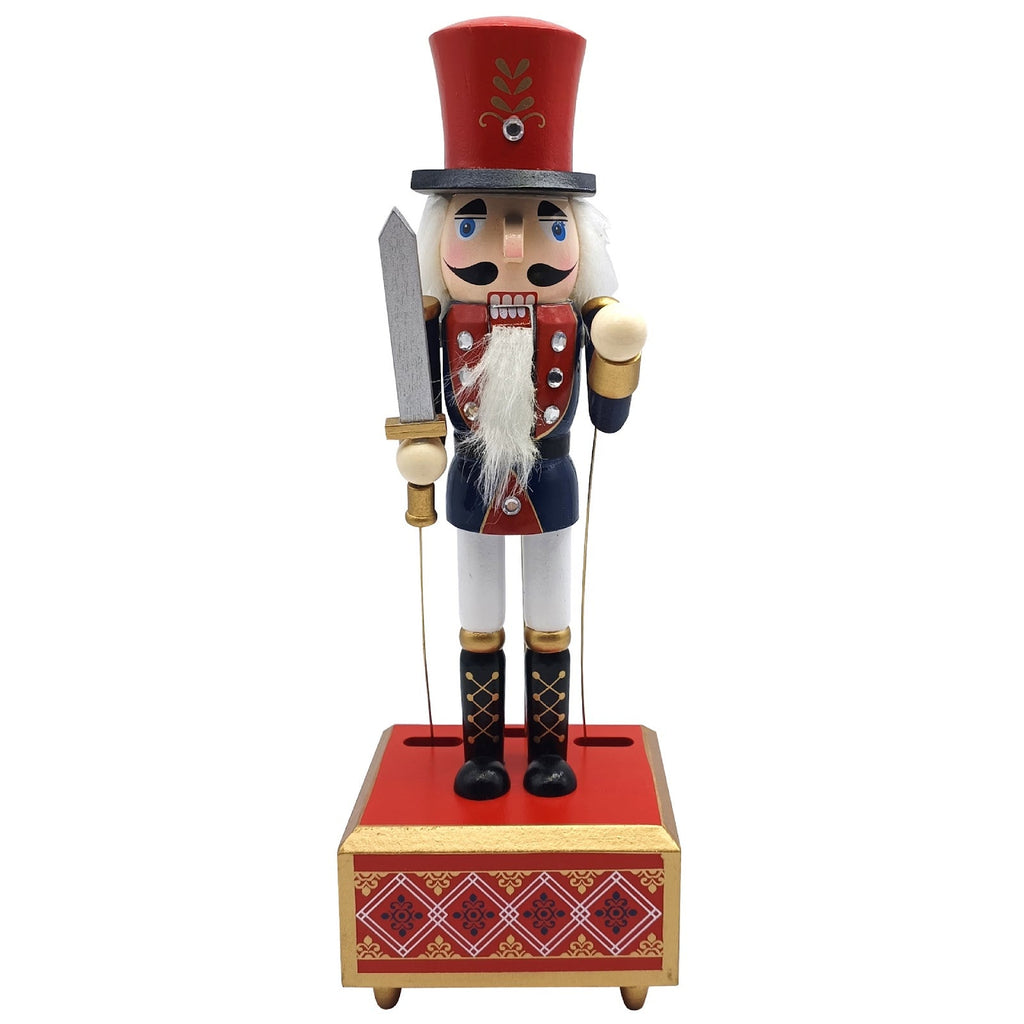 Nutcracker music box, soldier king, 30.5 cm