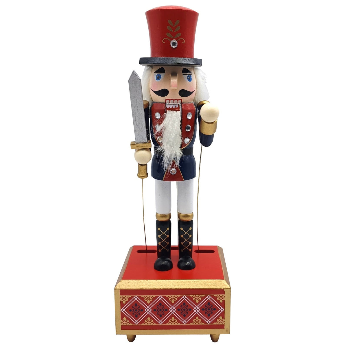 Nutcracker music box, soldier king, 30.5 cm