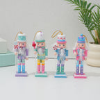 Nutcracker Pendant made of Wood, 12 cm, Set of 5