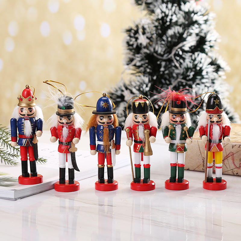 Wood Nutcracker Figures, Set of 6, Christmas Decoration