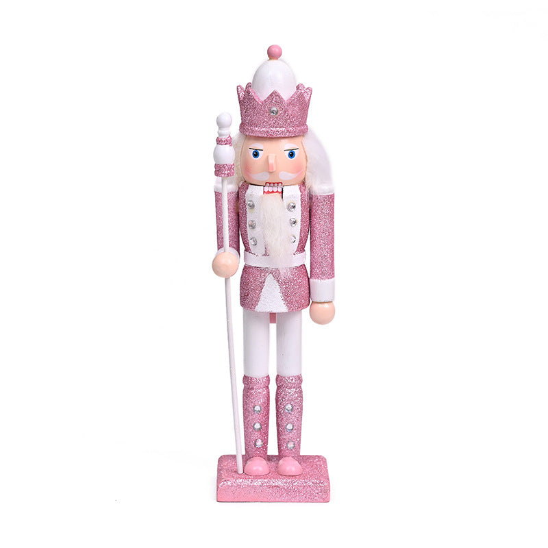 Decorative Nutcracker Wooden Figure, Pink