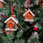 Christmas house pendant with lighting made of resin