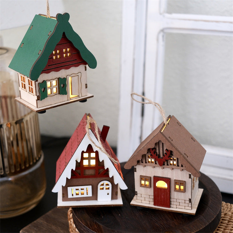 Illuminated Retro Christmas House