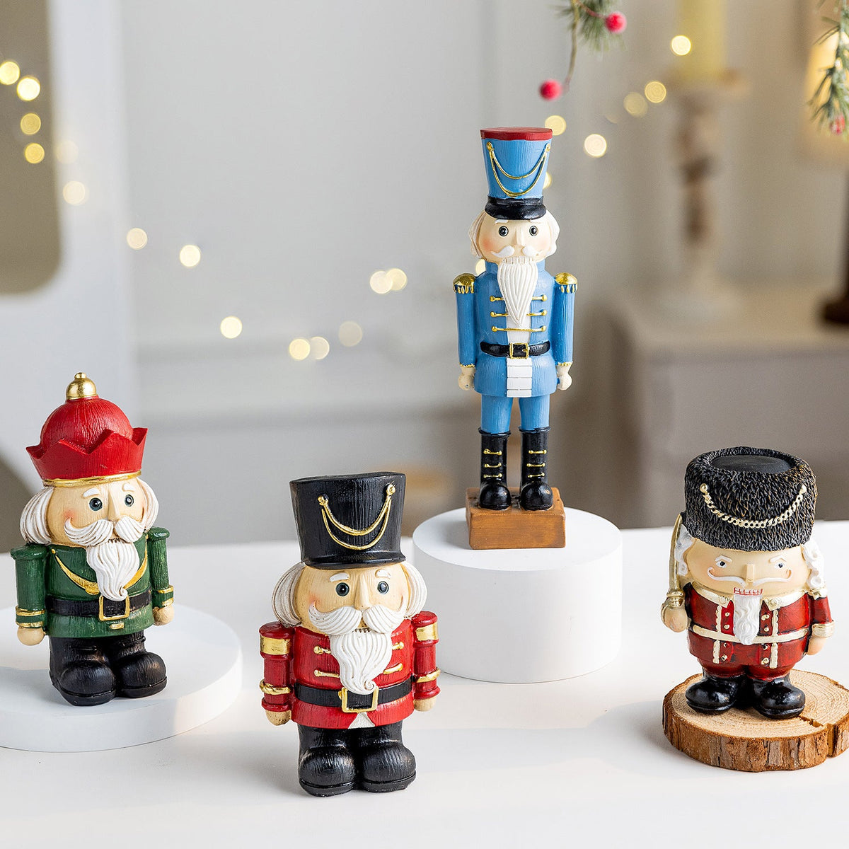 Decorative nutcracker soldier made of resin for the Christmas season
