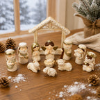 Christmas Nativity Figures Set, Cartoon Style