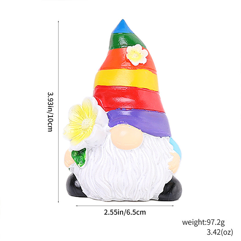 Rainbow Gnome made of resin