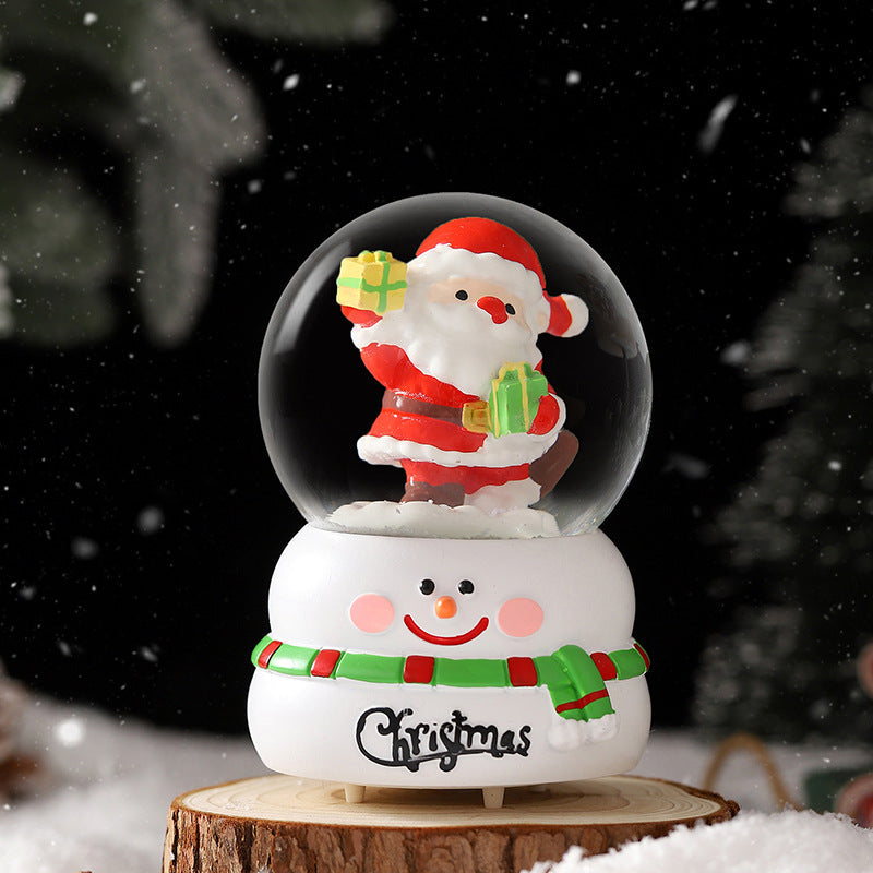 Small Christmas snow globe with light