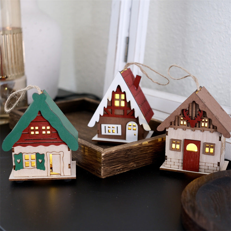 Illuminated Retro Christmas House