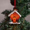 Christmas house pendant with lighting made of resin