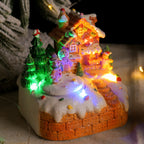 Miniature music box with gingerbread man and LED lighting