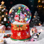 Crystal ball music box with lighting and snow effect