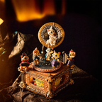 Retro music box with cat motif and Bluetooth function