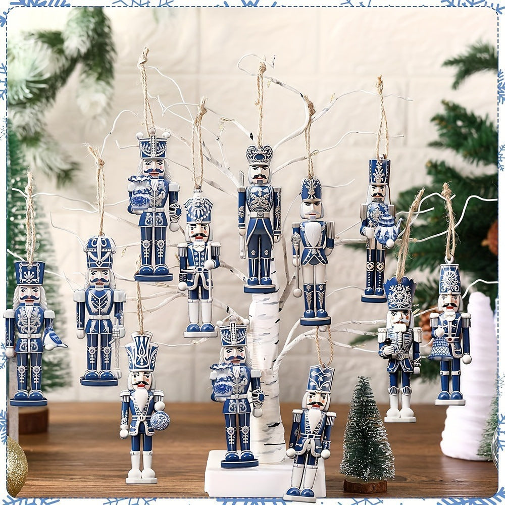Christmas Wooden Nutcracker Ornaments, 8 cm