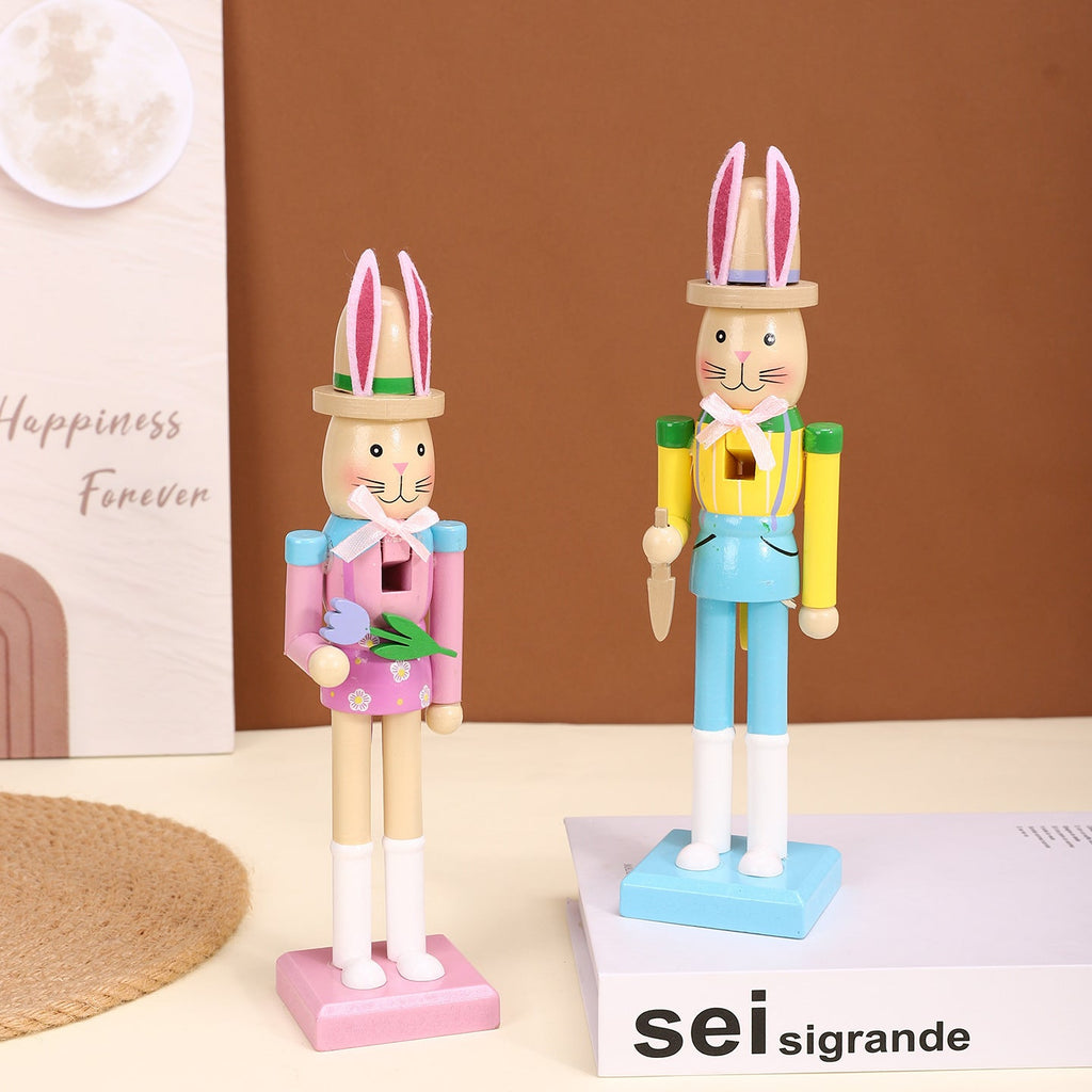 Easter Nutcracker Figure, Rabbit, Wood