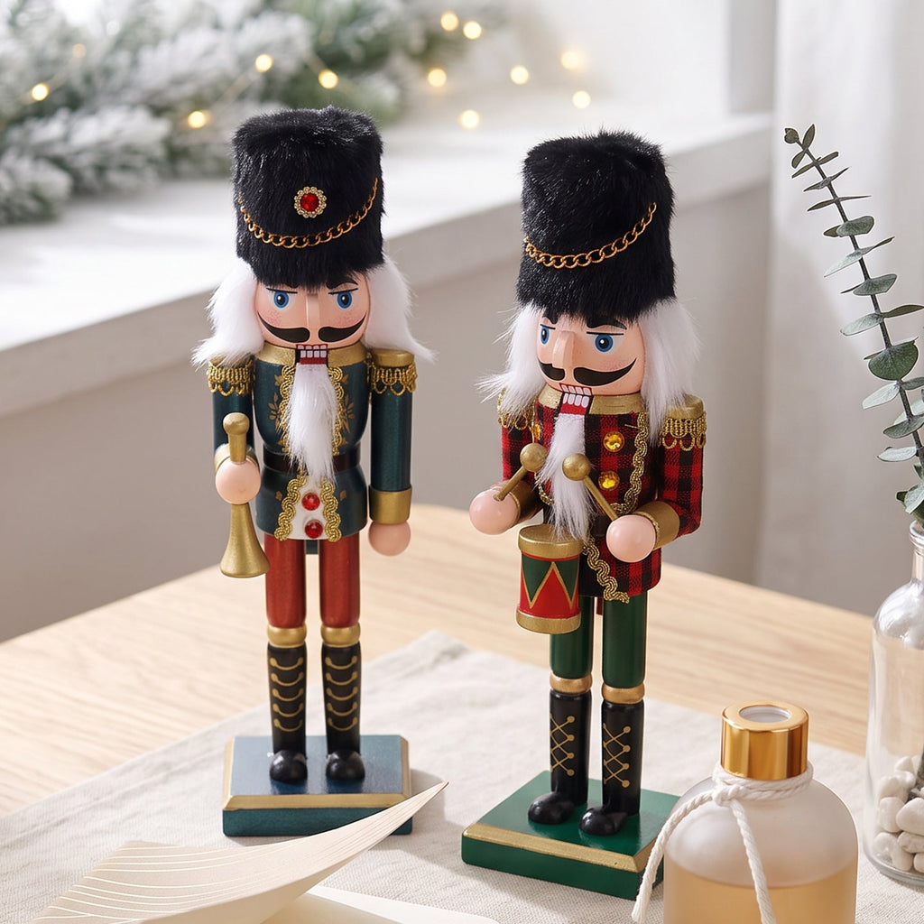 European wooden nutcracker soldier, hand-painted
