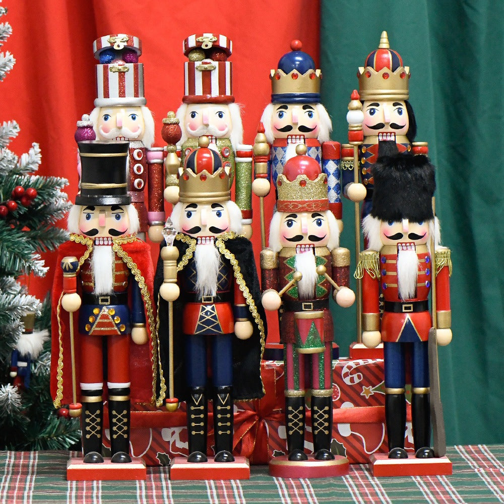 Decorative nutcracker figure made of wood for festive occasions
