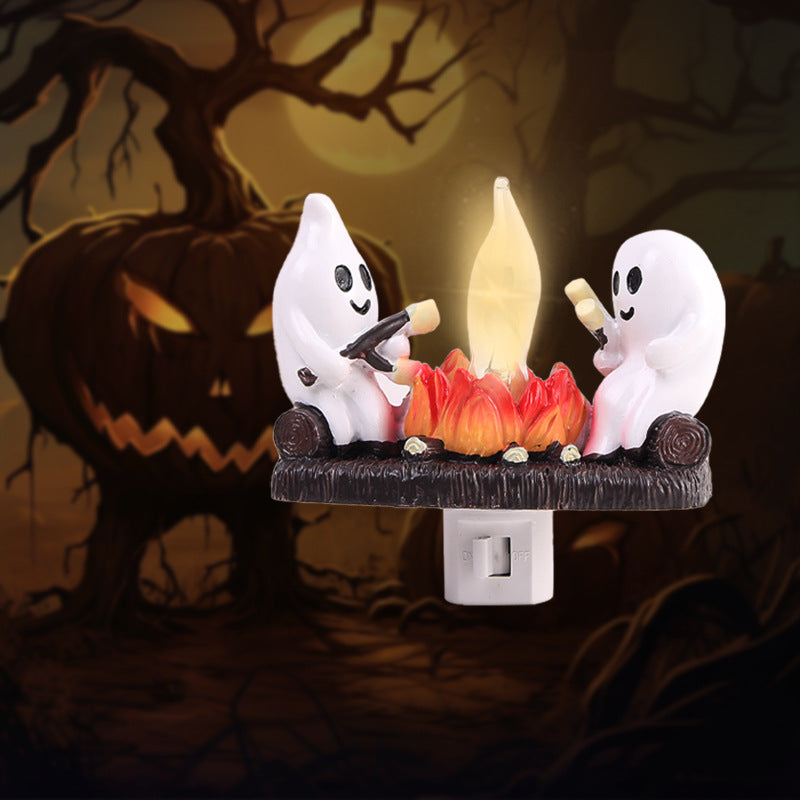 Decorative resin figure with night light effect