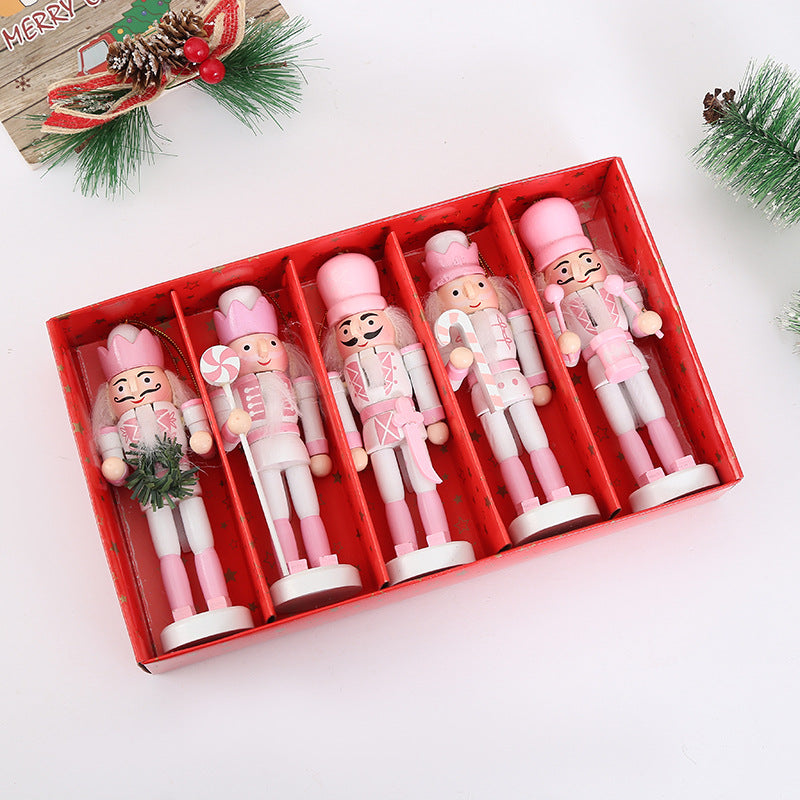 Wooden nutcracker, 12 cm, Pink