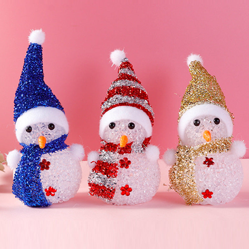 Illuminated LED Snowman made of plastic
