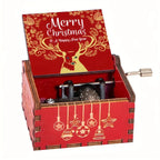 Decorative wooden music box with Christmas motifs