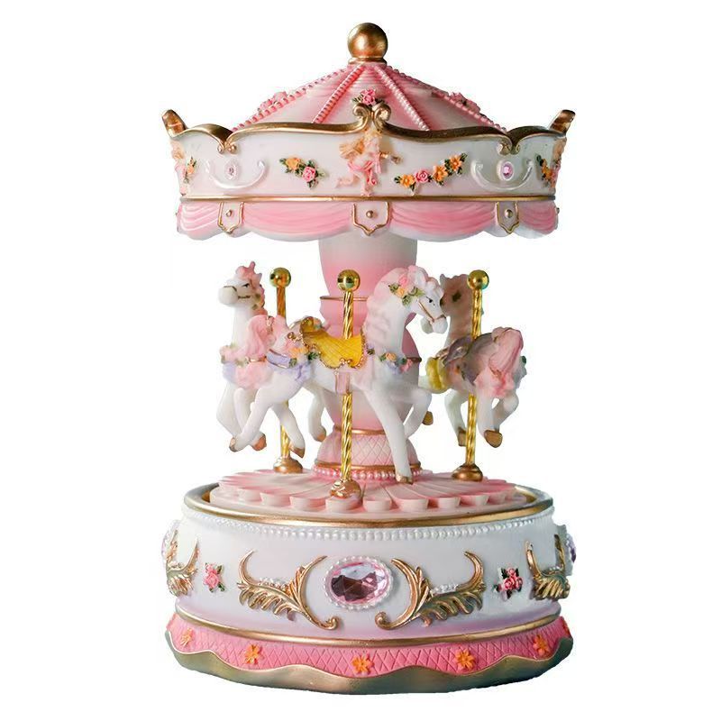Hand-painted music box in pastel colors