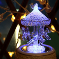Crystal music box with carousel design