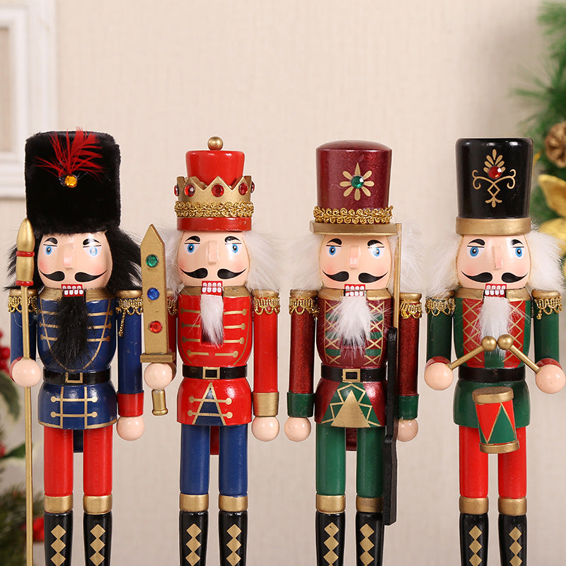 Wood Nutcracker Set, Christmas Table Decoration