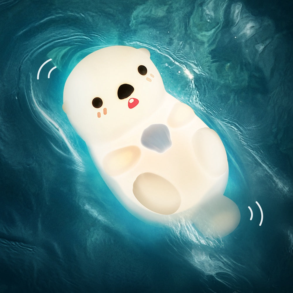 Satsus® Otter Squishy Silicon LED Night Light Limited - Tap Lamp, Best Gift for Kids and Girls