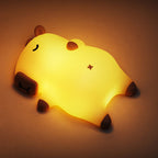 Satsus® Sleeping Capybara Breathing Squishy Silicone Companion Sound LED Night Light Perfect Gift