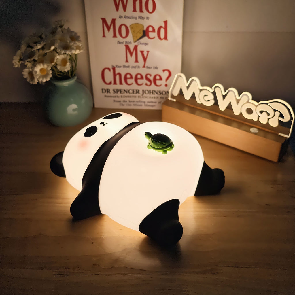 Satsus® Napping Panda Breathing Squishy Silicone Companion Sound LED Night Light Perfect Gift