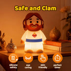 Satsus® Jesus Peaceful Spiritual Silicone Squishy Night Light Prayer Corner Holy Figure Lamp for Perfect Gift