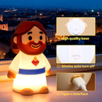 Satsus® Jesus Peaceful Spiritual Silicone Squishy Night Light Prayer Corner Holy Figure Lamp for Perfect Gift