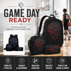 Basketball Print 3-in-1 Backpack Picnic Bag Pencil Case Set