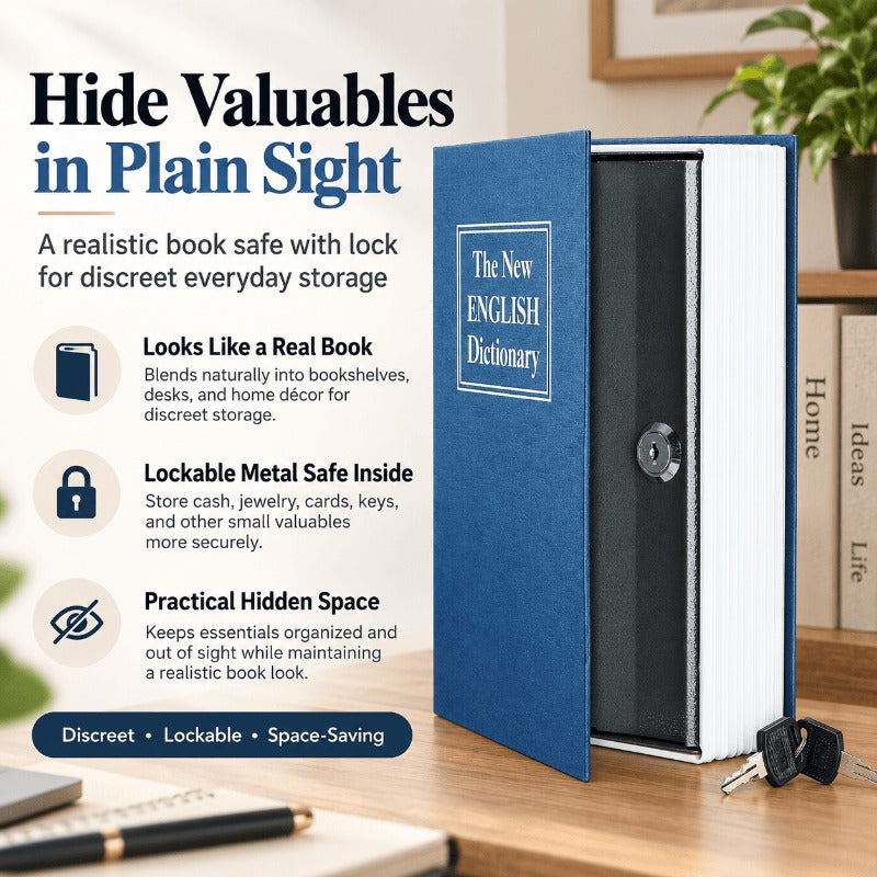 Hidden Book Safe Lock Box