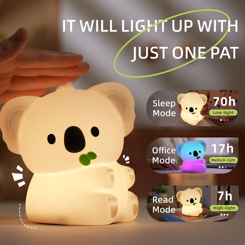 Satsus® Squishy Silicone Koala LED Night Light - Perfect Gift for Kids and Girls