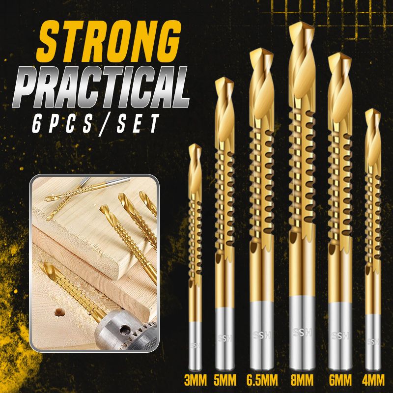 Satsus| Titanium-coated high-speed steel bits with tags (6 pcs.)