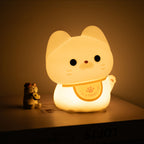 Satsus® Squishy Silicone Happy Cat LED Night Light - Perfect Gift for Kids and Girls