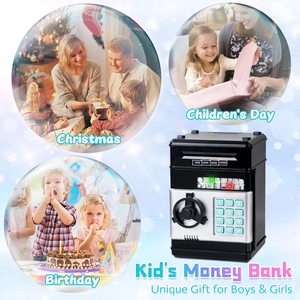 Electronic ATM Piggy Bank — Digital Display, Password Protected, Coin Slot, Bill Feeder, Realistic Sounds, Kids Gift