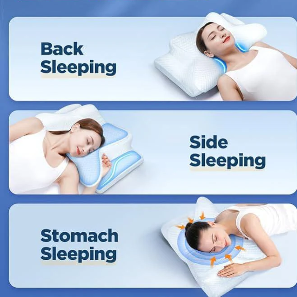 Satsus| Cervical Pillow for Neck Pain Relief – Orthopedic Memory Foam Neck Support Pillow for Cervical, Shoulder & Back Alignment