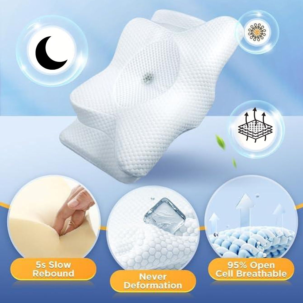 Satsus| Cervical Pillow for Neck Pain Relief – Orthopedic Memory Foam Neck Support Pillow for Cervical, Shoulder & Back Alignment