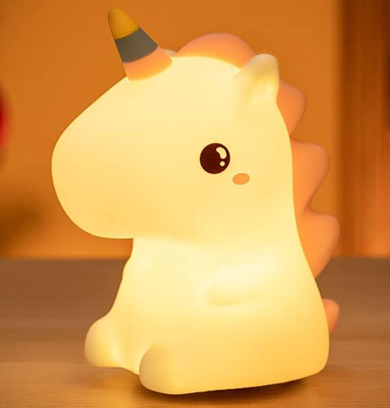 Satsus® Squishy Silicone Unicorn LED Night Light - Perfect Gift for Kids and Girls