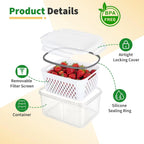 Fridge Organizer — Clear, Stackable, BPA-Free, Produce Saver, Food Storage, Refrigerator Bin