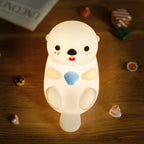 Satsus® Otter Squishy Silicon LED Night Light Limited - Tap Lamp, Best Gift for Kids and Girls