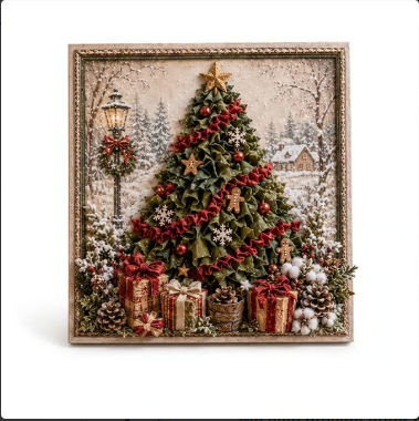 3D Christmas Fabric Poke Art Kit