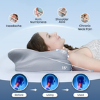 Satsus| Cervical Pillow for Neck Pain Relief – Orthopedic Memory Foam Neck Support Pillow for Cervical, Shoulder & Back Alignment