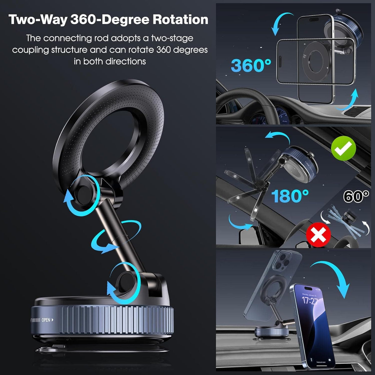 Woyuosn Vacuum Magnetic Phone Holders for Car