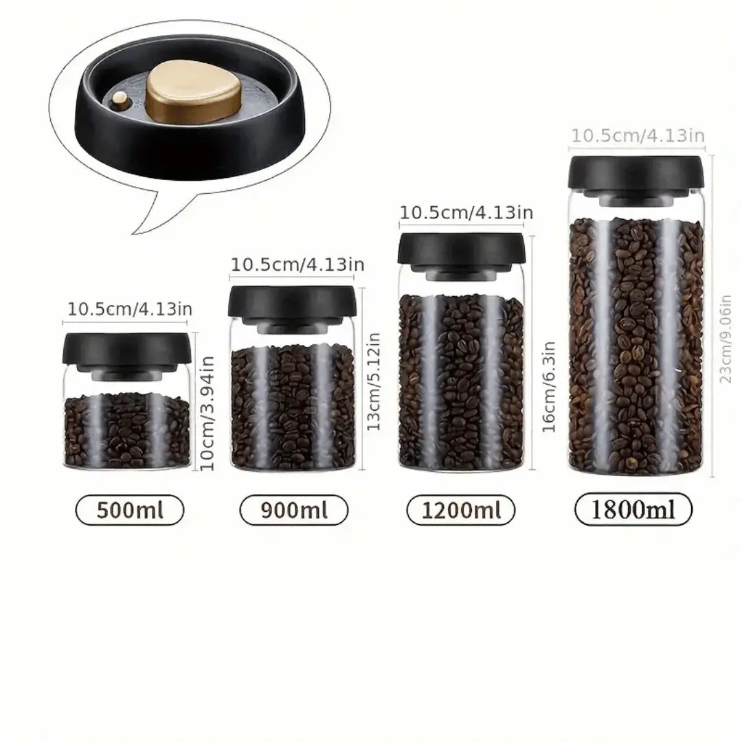 Press-Seal Glass Canisters for Food Storage