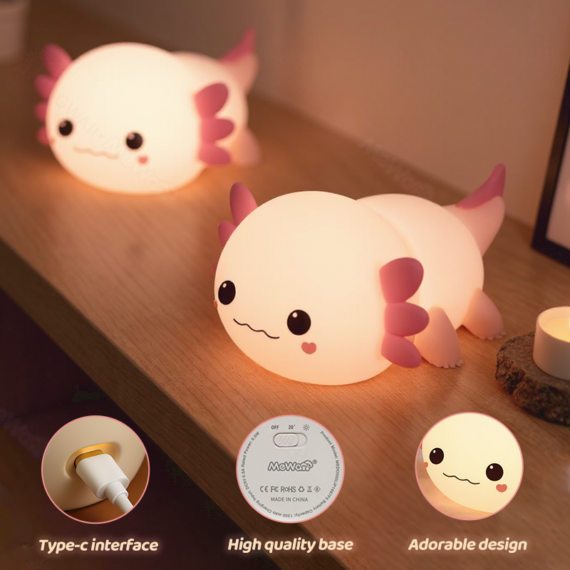 Satsus® Axolotl Cute Squishy Night Light - Perfect Gift